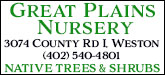Great Plains Nursery Sponsorship Banner